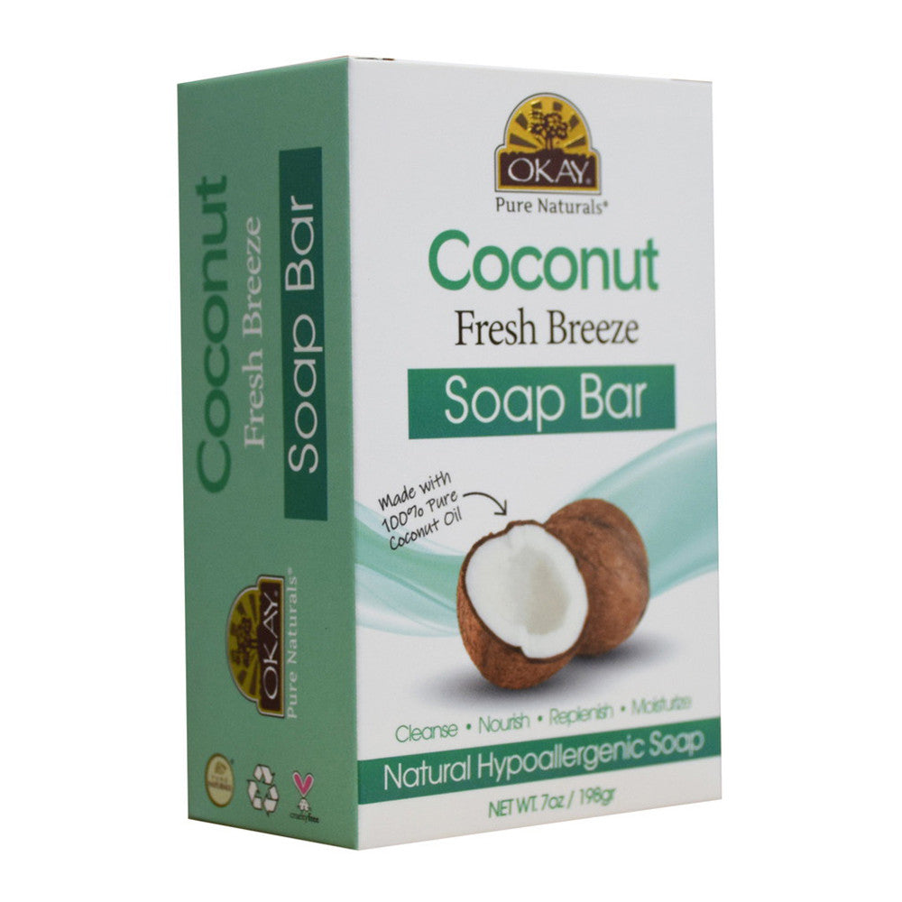 Okay Pure Naturals Coconut Fresh Breeze Soap Bar, 7 Oz